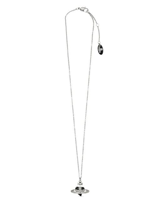 Vivienne Westwood White Diamante Heart Pendant Necklace