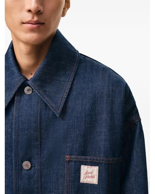 Chaqueta Vaquera Con Etiqueta Heritage AMI de color Blue