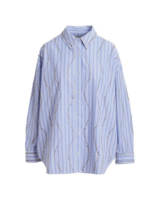 Essentiel Antwerp Blue Chemise Rayée À Détails De Clous