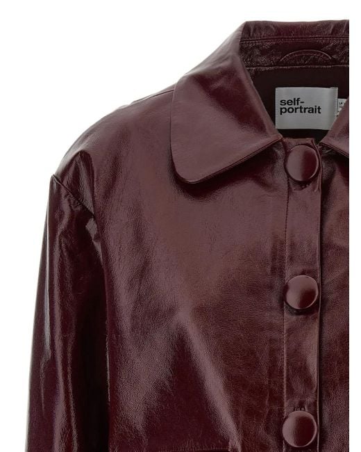 Self-Portrait Red Self Portrait Leather Jacket
