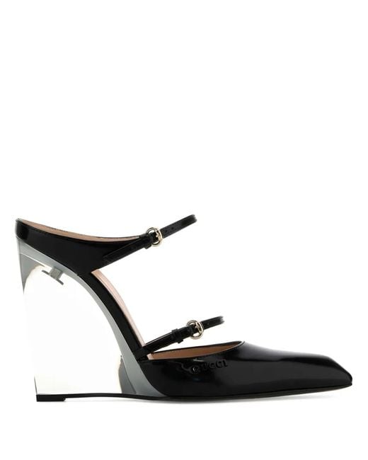 Gucci Black 110Mm Transparent Heel Mules