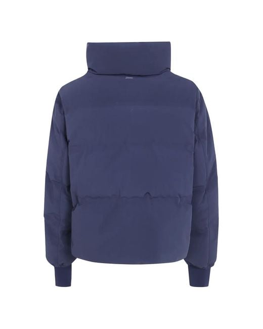 Herno Blue Quilted High-Neck Jacket