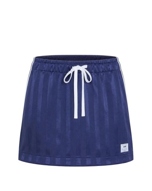 Ksubi Blue Origin Stripe-Pattern Mini Straight Skirt