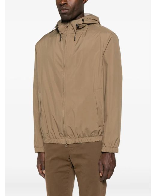 Lardini Natural Drawstring Hooded Jacket for men