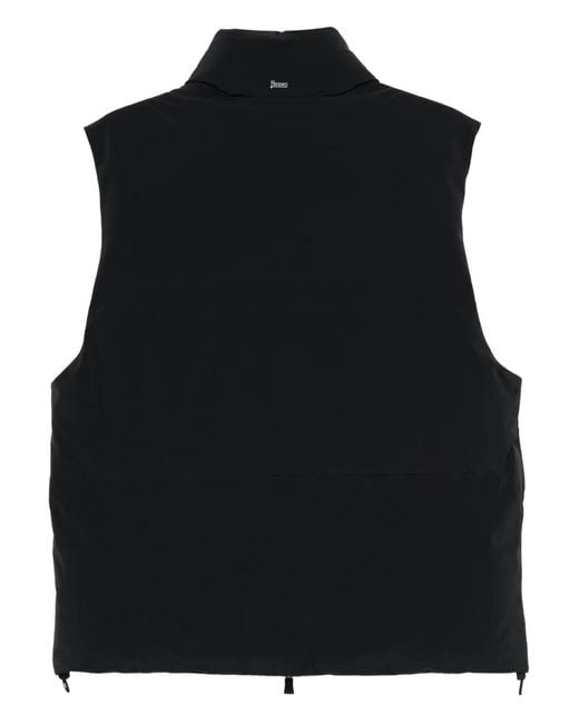 Herno Black Zip-Up Sleeveless Jacket for men