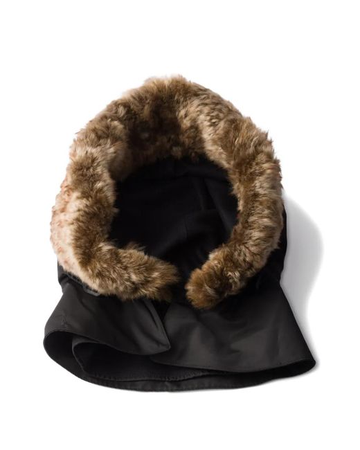 Prada Black Shearling-Trimmed Hood for men