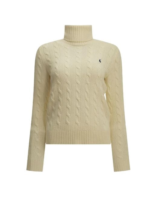 Polo Ralph Lauren Natural Cable-Knit Roll-Neck Sweater