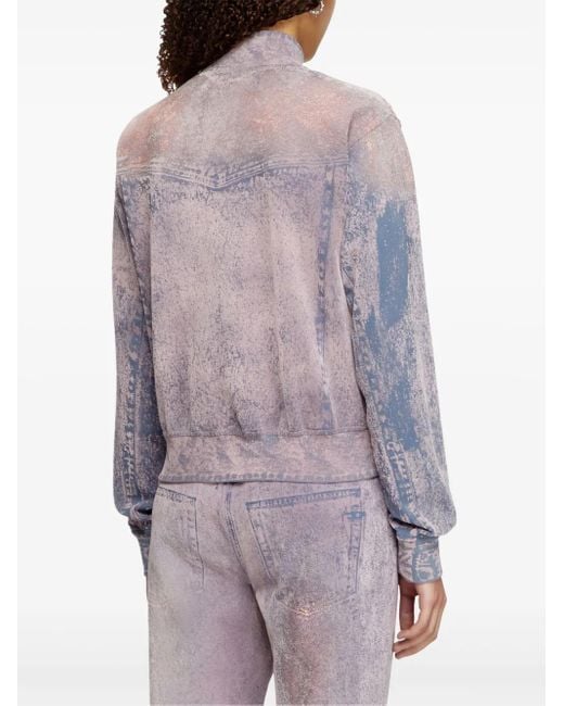 DIESEL Purple F-Slitly Sweatshirt
