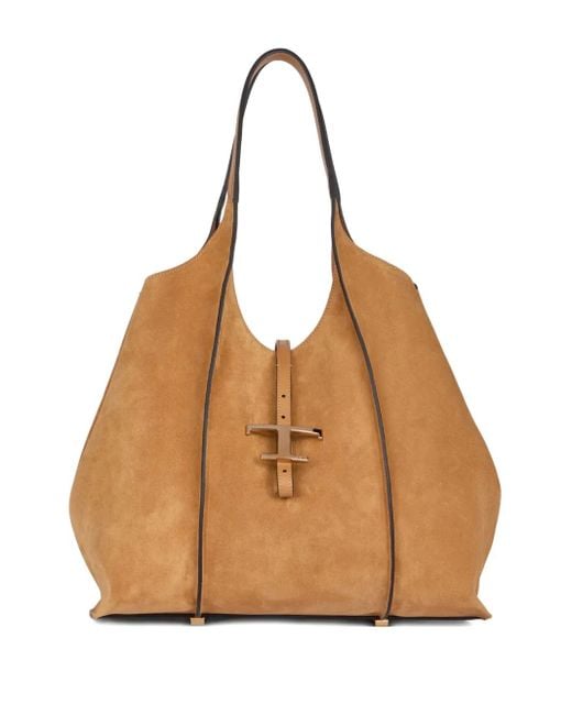 Tod's Brown T-Timeless Suede Shoulder Bag