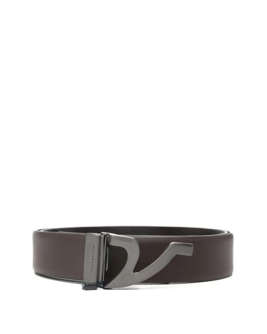 Paul & Shark Gray Leather Belt for men