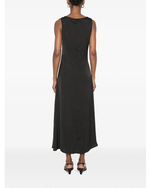MOUTAKI Black Knot-Detail Sleeveless Midi Dress