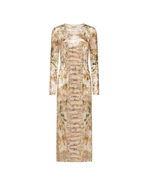 Pierre Louis Mascia Natural Ranat Abstract-Print Maxi Dress