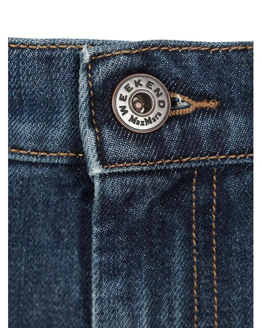 Weekend by Maxmara Blue Logo-Patch Straight Jeans