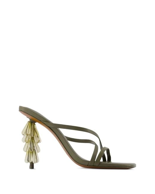 Cult Gaia Metallic Sage Strappy Sandals