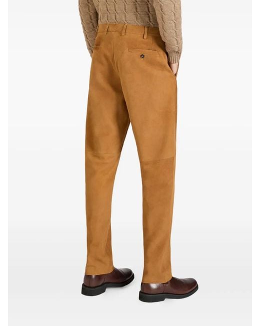 Slowear Orange Suede Trousers for men