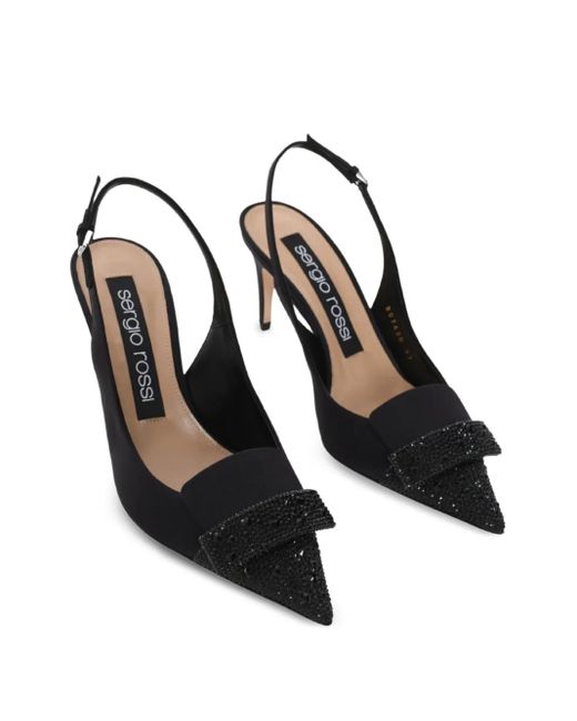 Sergio Rossi Black Pointed-Toe Slingback Pumps