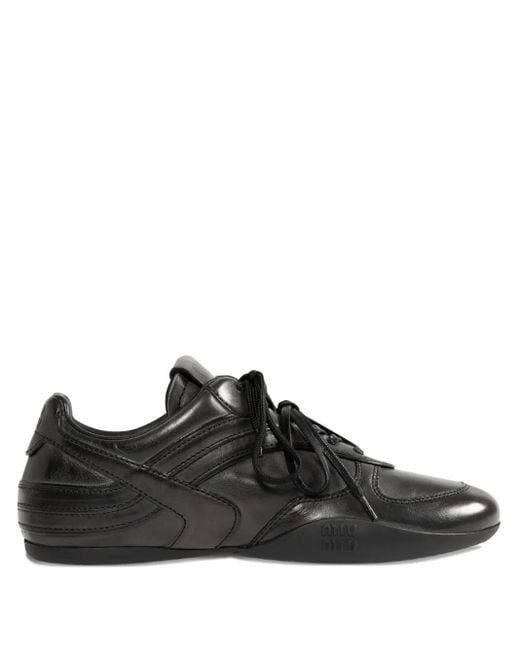 Miu Miu Women's Black Lace-Up Sneakers