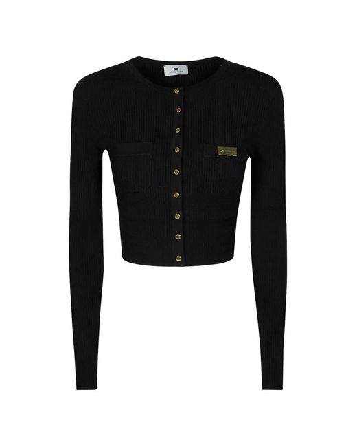 Elisabetta Franchi Black Tricot Cardigan