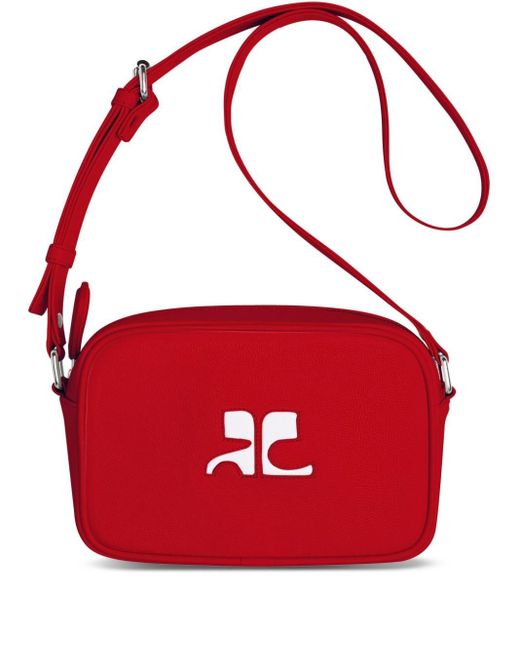 Courreges Red Reedition Camera Leather Bag