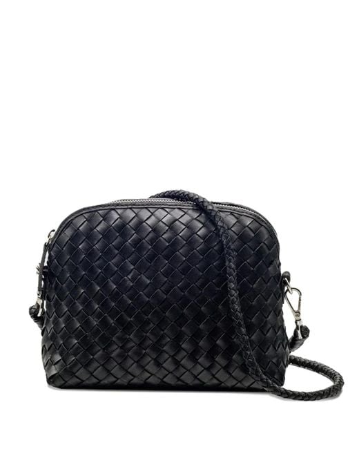 Dragon Diffusion Blue Fellini Umhängetasche aus gewebtem Leder