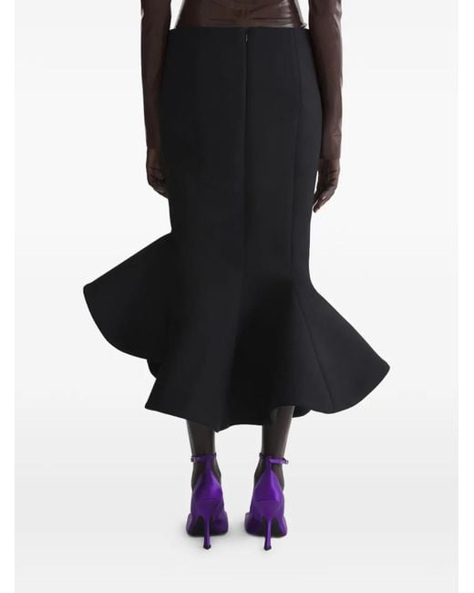 Mugler Black Ruffled Skirt