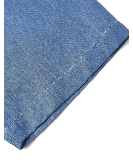 Shanghai Tang Blue Short-Sleeve Shirt for men