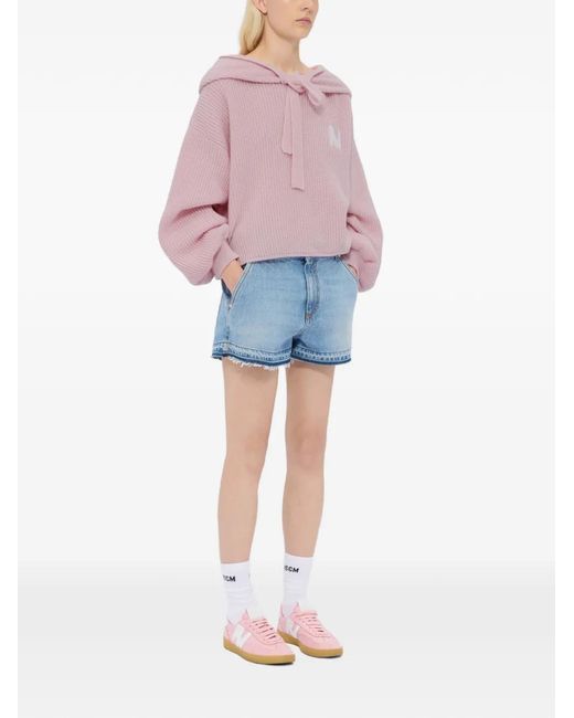 MSGM Pink Logo-Embellishment Sweater