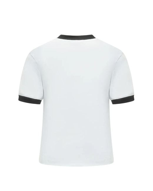 MSGM White Ringer Detail T-Shirt