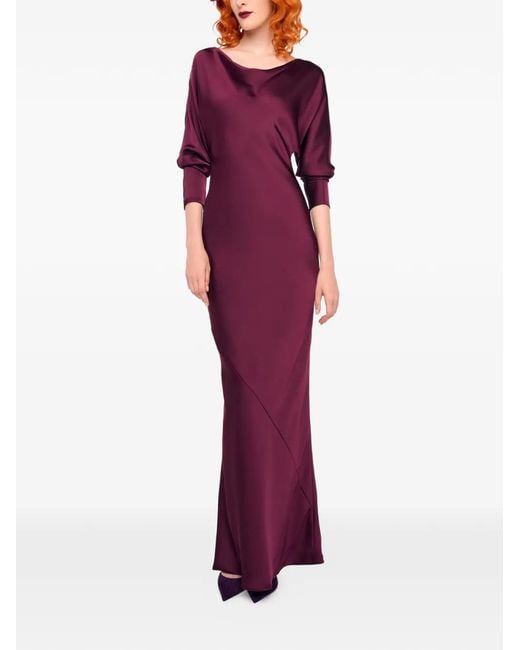 Norma Kamali Purple Dolman Maria Maxi Dress