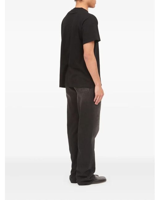 MM6 by Maison Margiela Black T-Shirt À Détail De Plaque for men