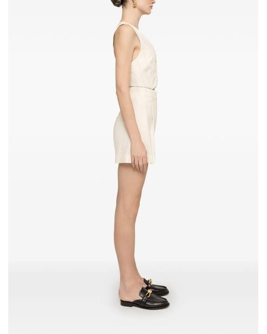 Nissa Natural High-Waisted Striped Shorts