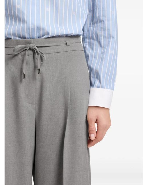 HUGO Gray Drawstring-Fastening Pleated Trousers