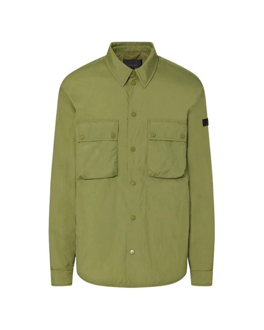 Peuterey Green Buttoned Chest-Pocket Shirt for men