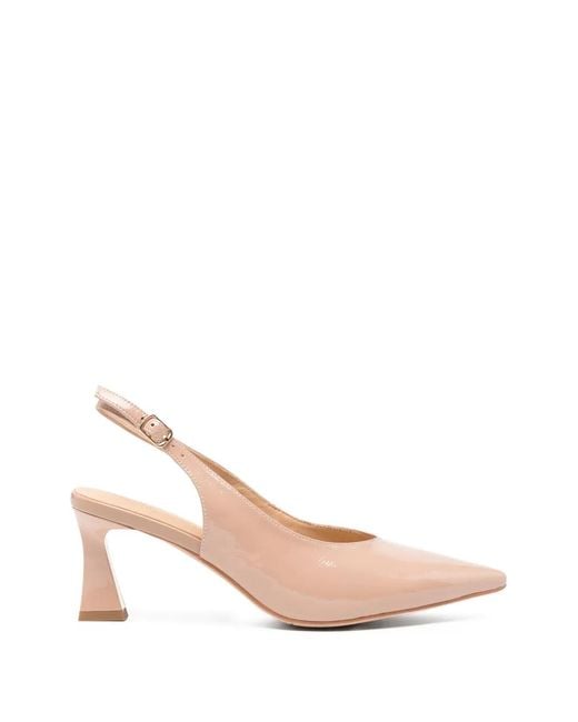 SERGIO MORETTI FIRENZE Pink Patent-Leather Slingback Pumps