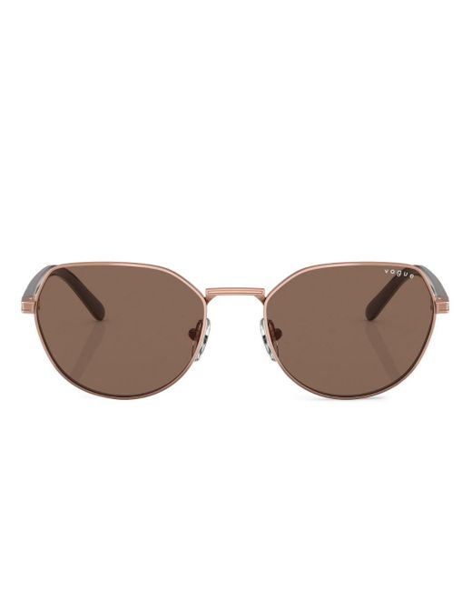 Vogue Eyewear Brown Round Frames Tinted Sunglasses
