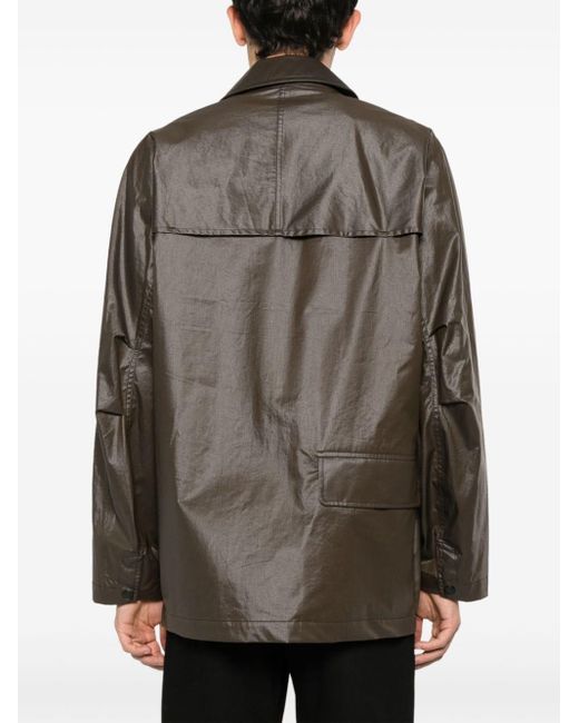 Lemaire Brown Coated-Finish Rain Jacket for men