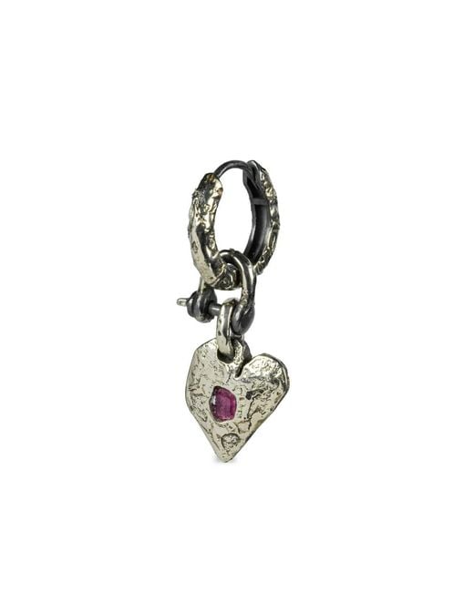Parts Of 4 White Jazz's Solid Heart Earring