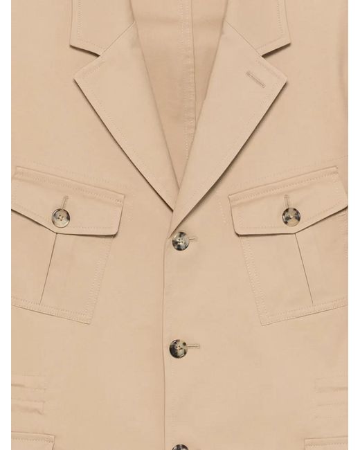 Paul Smith Natural Button-Fastening Chest-Pocket Jacket for men