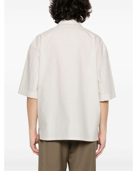 Camisa con cuello italiano Lemaire de hombre de color White