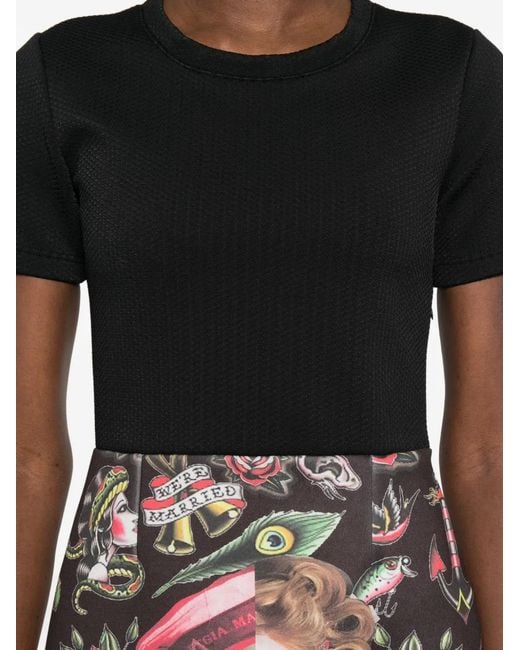 The Artistylist Black Short-Sleeve Mini Dress