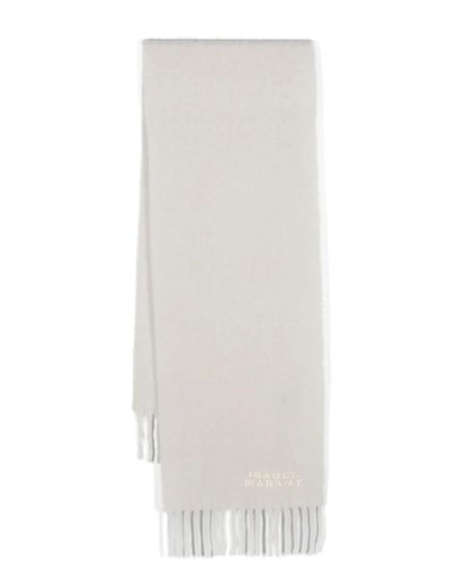 Isabel Marant Sjaal Met Geborduurd Logo in het White