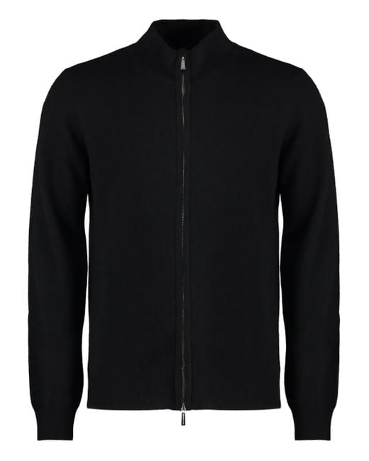 Cardigan Urbino Con Zip di Moorer in Black da Uomo