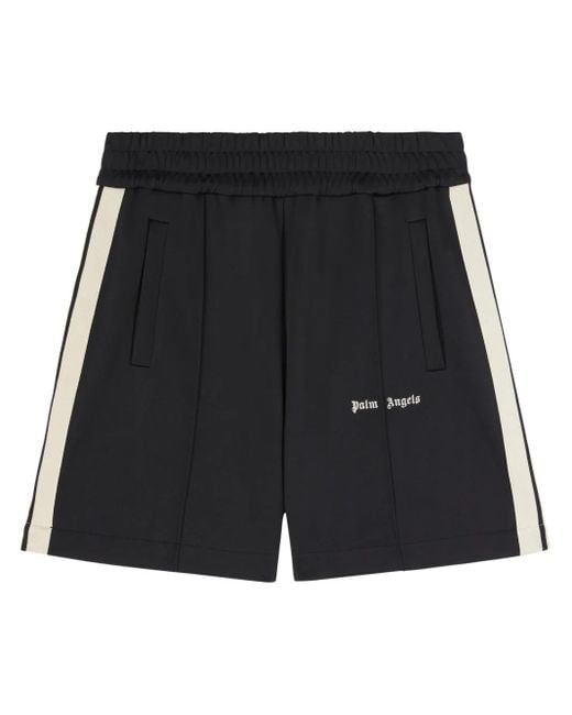 Palm Angels Black Logo Track Shorts for men