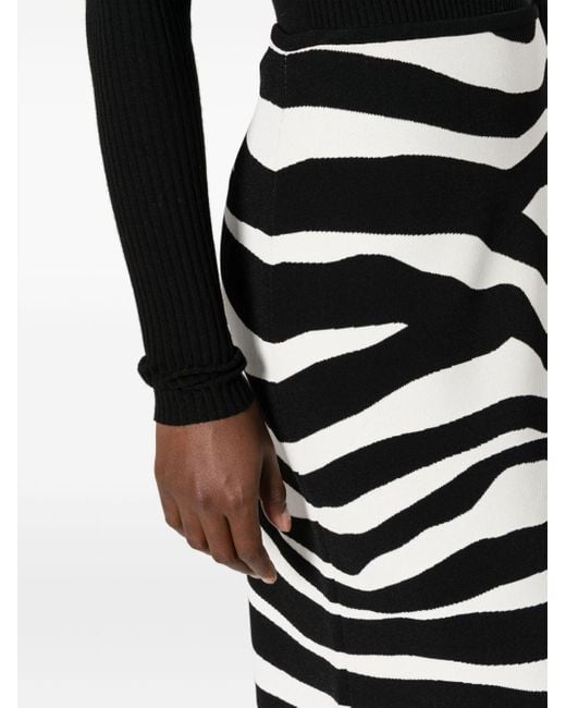 Falda larga con estampado de cebra Jil Sander de color Black