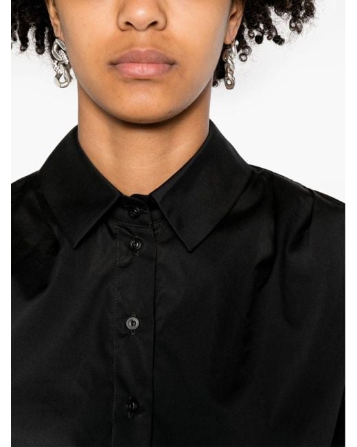 Camisa asimétrica de popelina Marc Le Bihan de color Black
