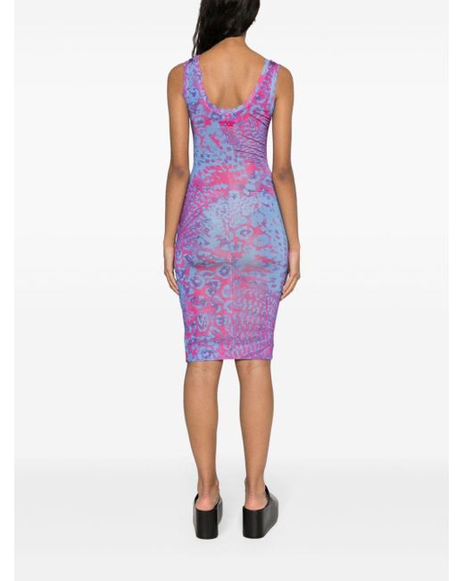 Versace Purple Animal Print Dress