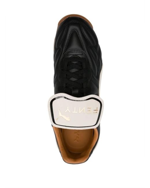 Fenty Black X Avanti Logo-Print Leather Sneakers