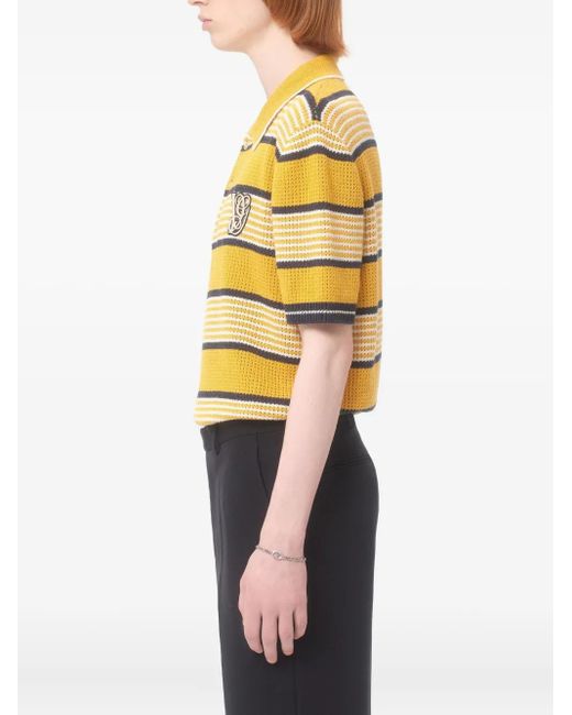 Valentino Garavani Yellow Vg-Patch Polo Shirt for men