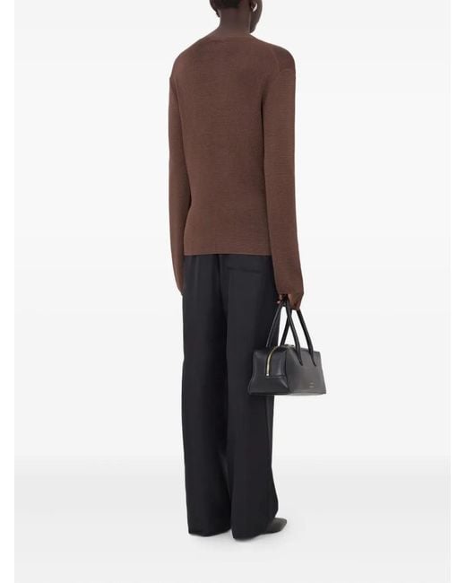 Loulou de Saison Saya Trui Met V-Hals in het Brown