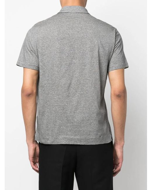 Boglioli Gray Striped Polo Shirt for men
